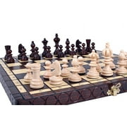 The Ares - Stylish European Chess Set with 14 inch Chess Board that Folds for Chess Piece Storage