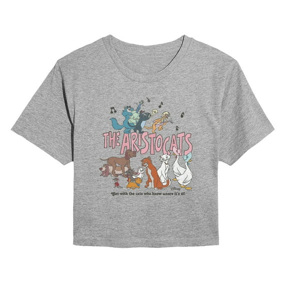 The Aristocats - Aristocats Group - Juniors Cropped Graphic T-Shirt
