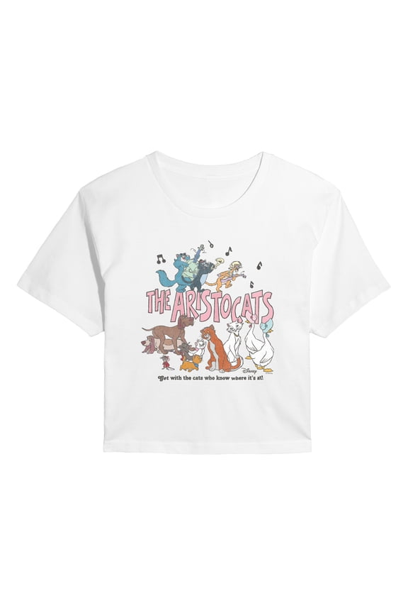 The Aristocats - Aristocats Group - Juniors Cropped Graphic T-Shirt