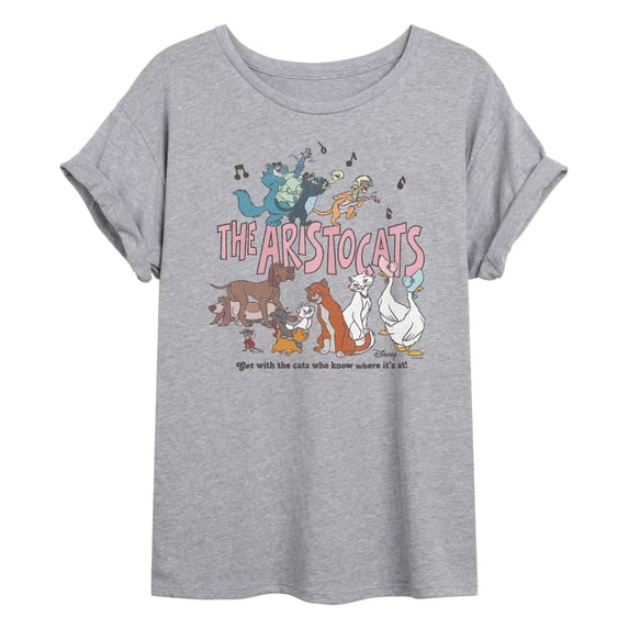 The Aristocats - Aristocats Group - Juniors Oversized Graphic T-Shirt