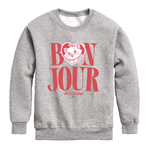 Aristocats - Bonjour Marie Graphic Long Sleeve Fleece Sweatshirt
