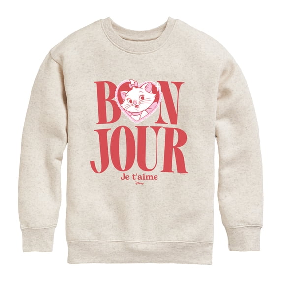 Aristocats - Bonjour Marie Graphic Long Sleeve Fleece Sweatshirt