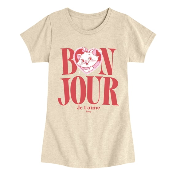 The Aristocats - Bonjour Marie - Youth Girls Fitted Short Sleeve T-Shirt