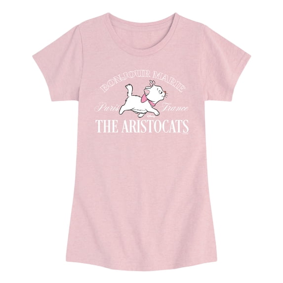 The Aristocats - Bonjour Marie - Youth Girls Fitted Short Sleeve T-Shirt