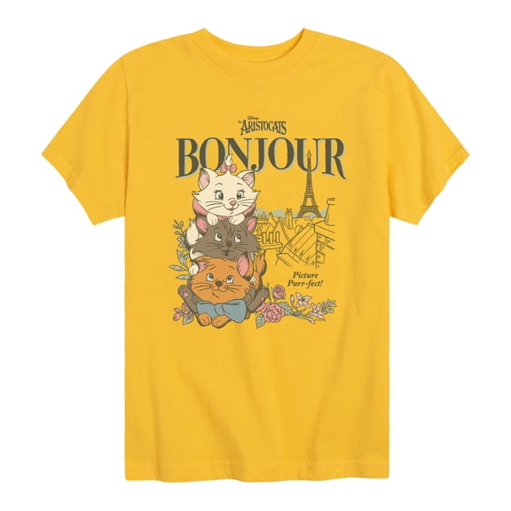 The Aristocats - Bonjour - Youth Boys Short Sleeve Graphic T-Shirt