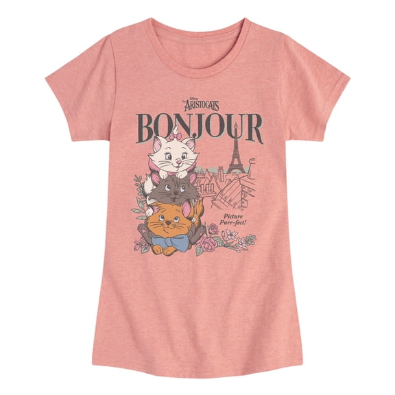 The Aristocats - Bonjour - Youth Girls Fitted Short Sleeve T-Shirt