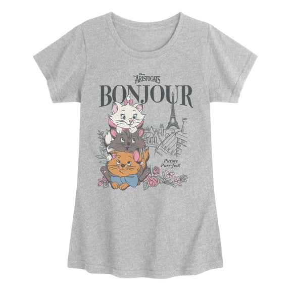 The Aristocats - Bonjour - Youth Girls Fitted Short Sleeve T-Shirt