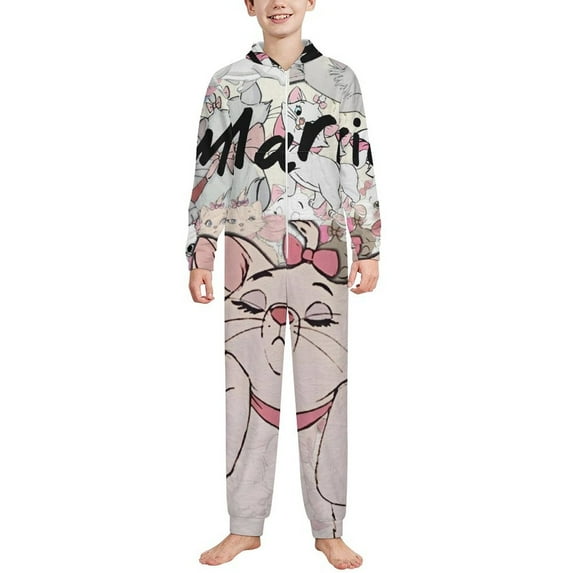 The Aristocats Hooded Union Suit One Piece Pajama Outfit PJs Sleepwear