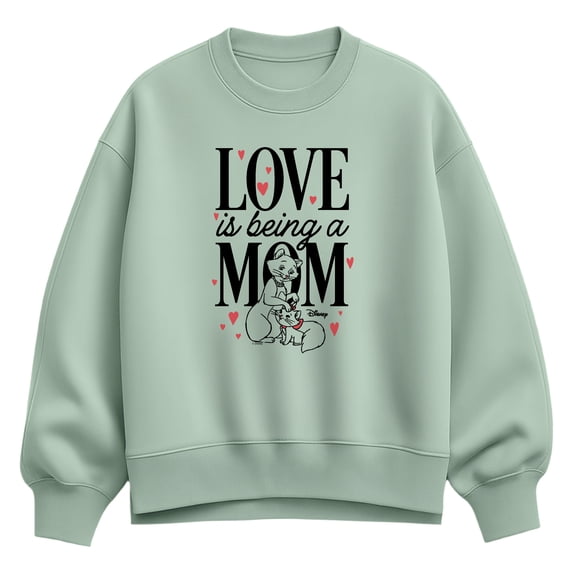 The Aristocats - Love Is Being Mom - Women's Oversized Fleece Crew Sweatshirt