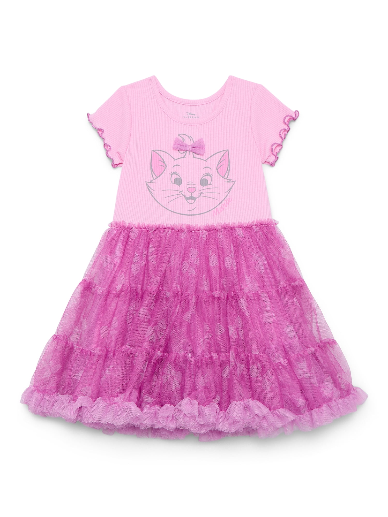 The Aristocats Marie Toddler Girls Graphic Tutu Dress with Short Sleeves, Sizes 12M-5T