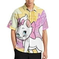 thumbnail image 1 of The Aristocats Mens Hawaiian Shirt Loose Fit Shirts - Short Sleeve And Button Down Hawaiian Shirt for Men with Pocket, 1 of 7