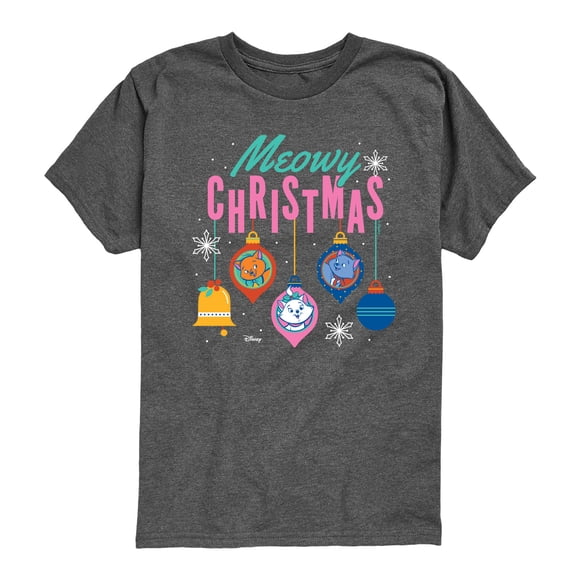 The Aristocats - Meowy Christmas - Youth Boys Short Sleeve Graphic T-Shirt