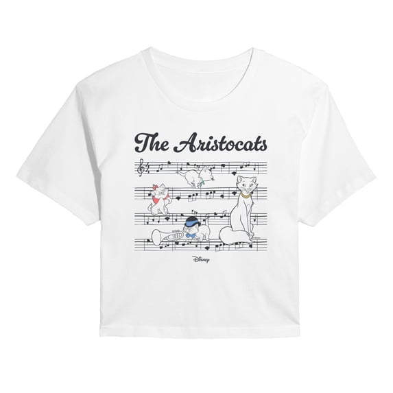 The Aristocats - Sheet Music - Juniors Cropped Graphic T-Shirt