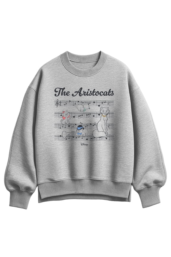The Aristocats - Sheet Music - Women's Oversized Fleece Crew Sweatshirt