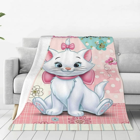 The Aristocats Throw Blanket Soft Cozy Warm College Printing Oversized Lightweight Home Decoration All Seasons For Sofa Bed Couch Bedroom