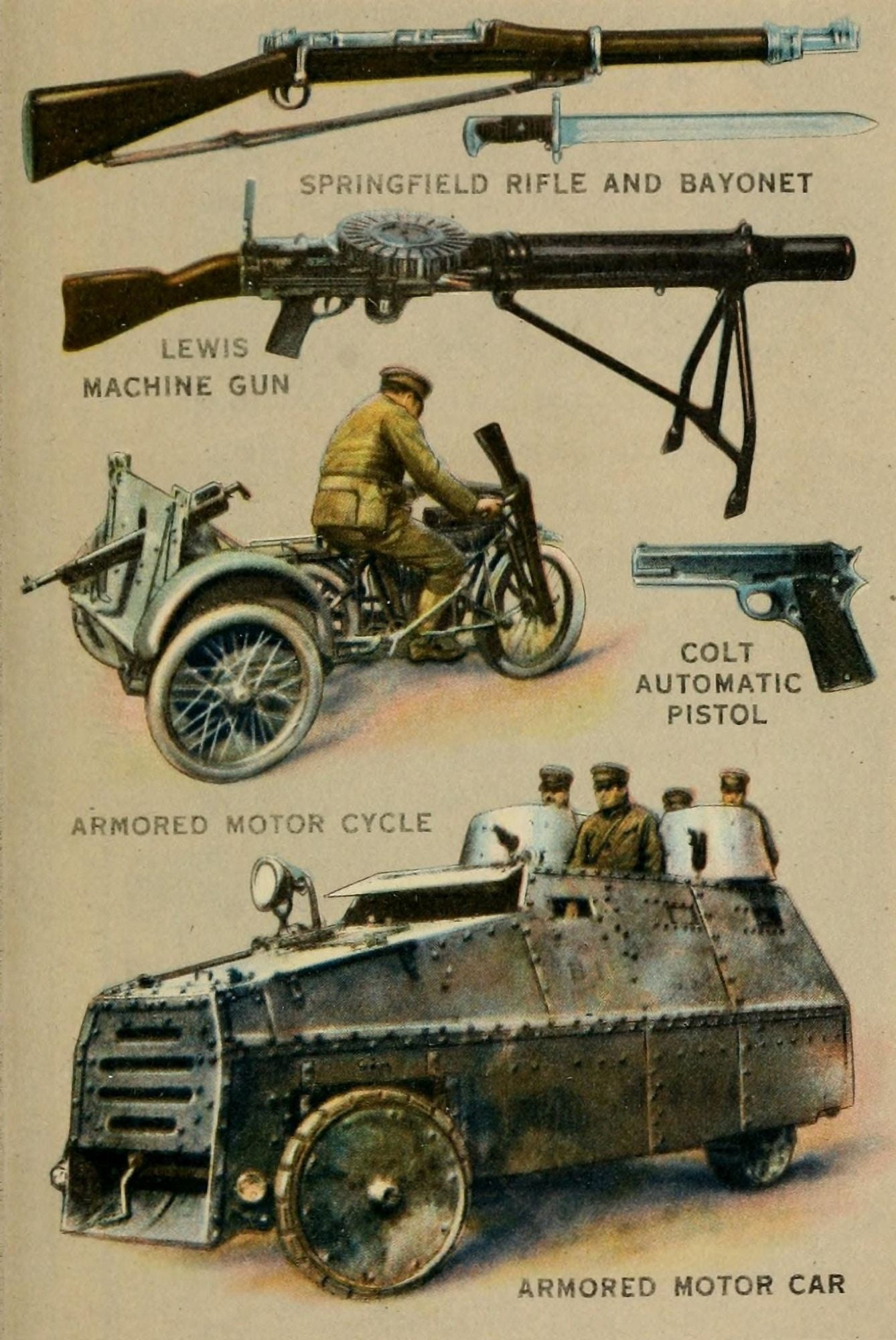 The Army & Navy of the US 1917 Armoured car Canvas Art - Unknown (18 x 24)
