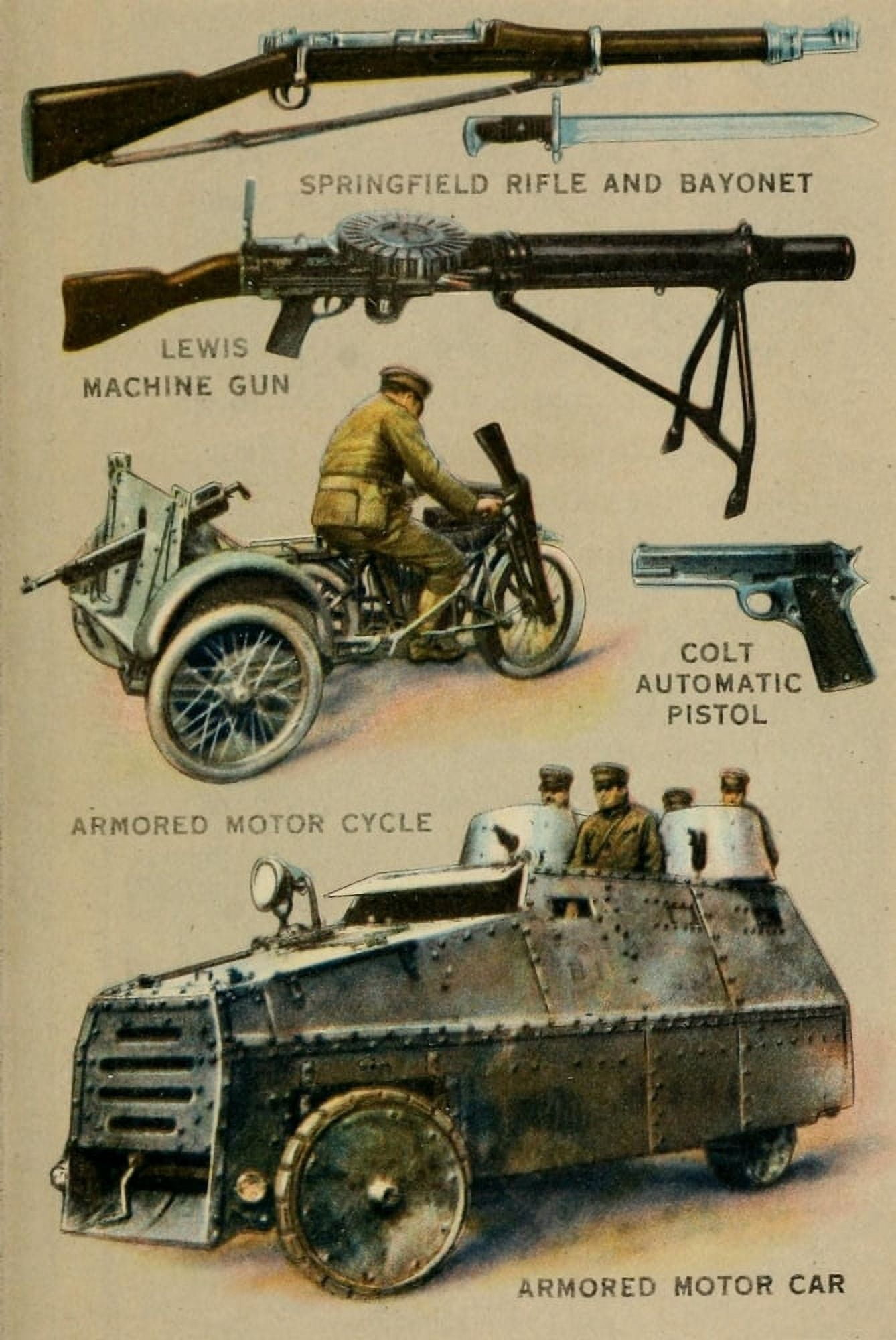 The Army & Navy of the US 1917 Armoured car Canvas Art - Unknown (24 x 36)