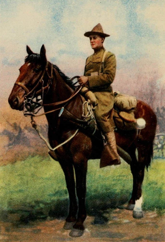 The Army & Navy of the US 1917 Cavalry man Canvas Art - Unknown (18 x 24)
