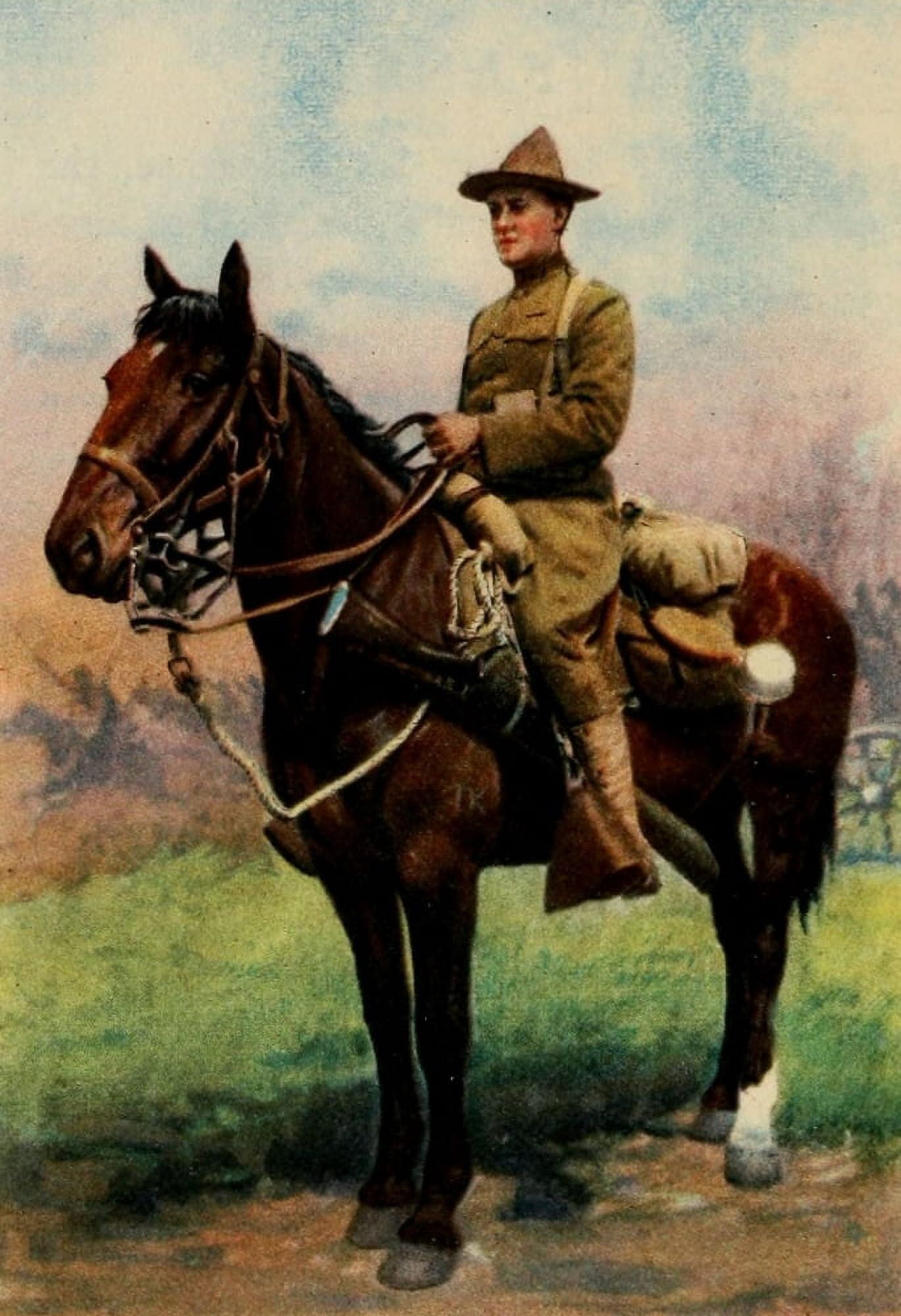 The Army & Navy of the US 1917 Cavalry man Canvas Art - Unknown (24 x 36)