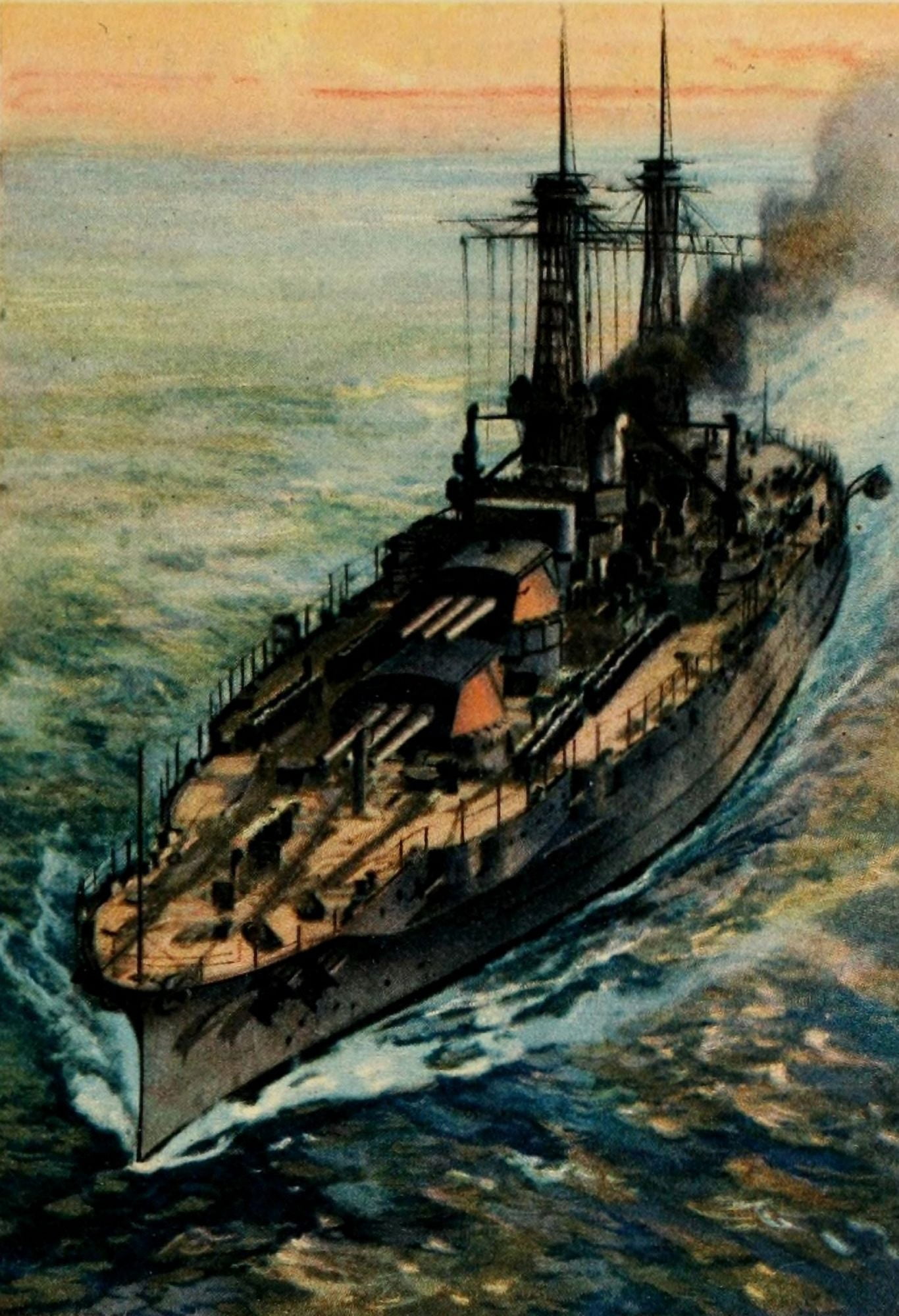 The Army & Navy of the US 1917 Dreadnought Canvas Art - Unknown (18 x 24)