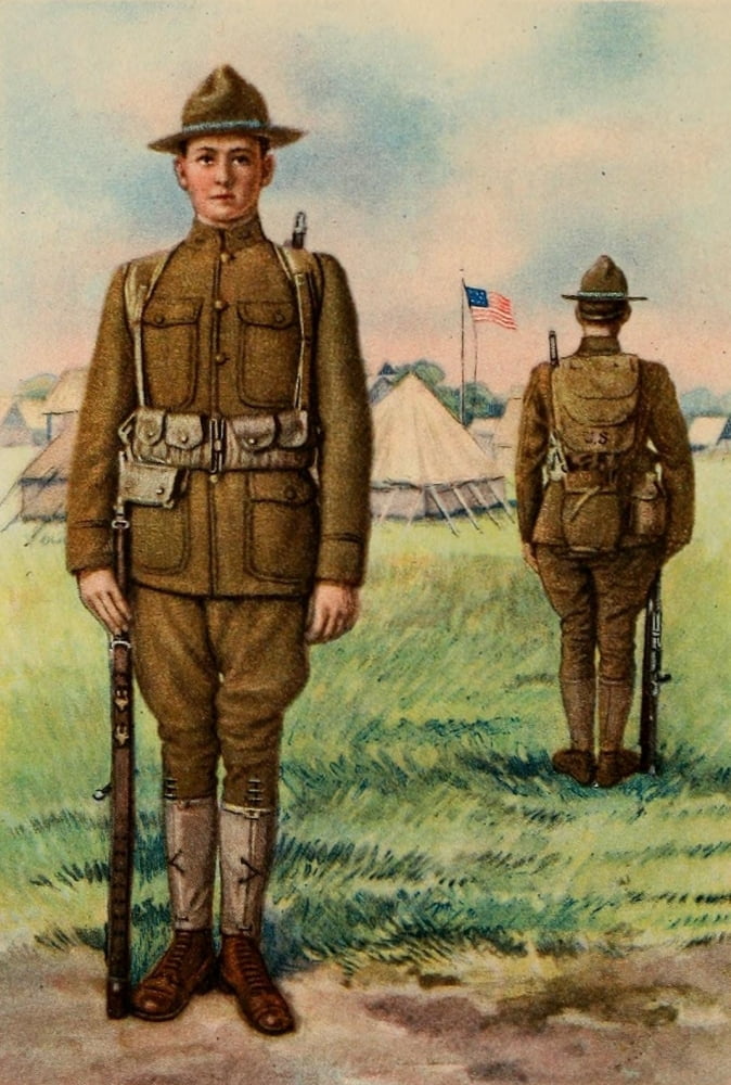 The Army & Navy of the US 1917 Infantryman Canvas Art - Unknown (24 x 36)