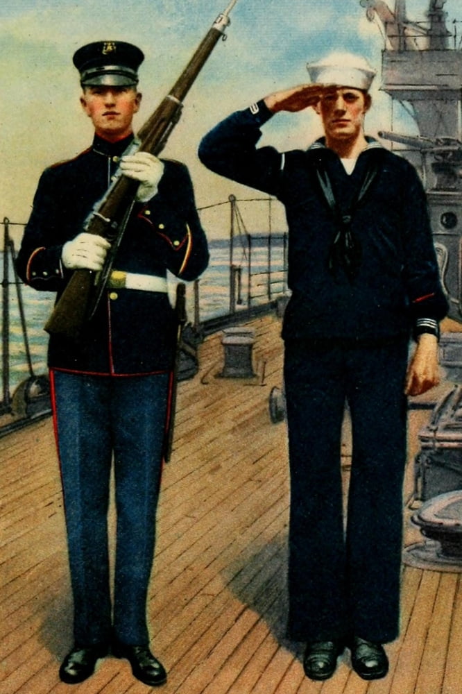 The Army & Navy of the US 1917 Marine & sailor Canvas Art - Unknown (24 x 36)
