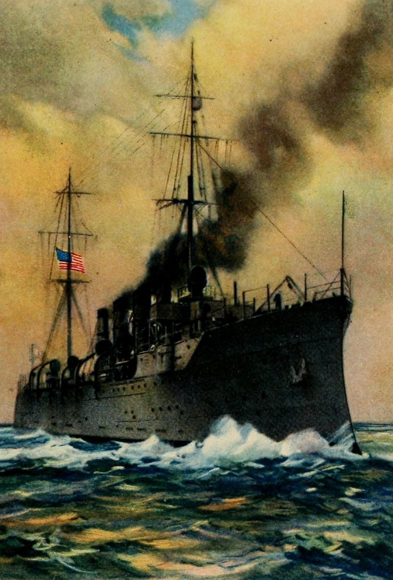 The Army & Navy of the US 1917 Scout cruiser on patrol Canvas Art - Unknown (18 x 24)