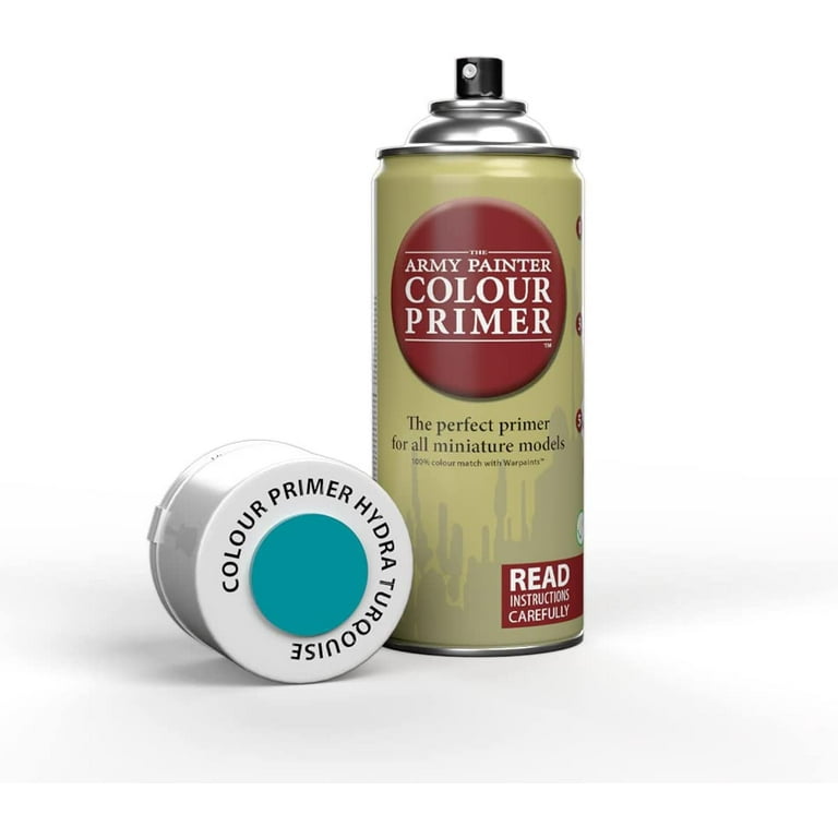 The Army Painter Color Primer Spray Paint, Hydra Turquoise, 400ml, 13.5oz - Acrylic  Spray Undercoat for Miniature Painting - Spray Primer for Plastic  Miniatures 
