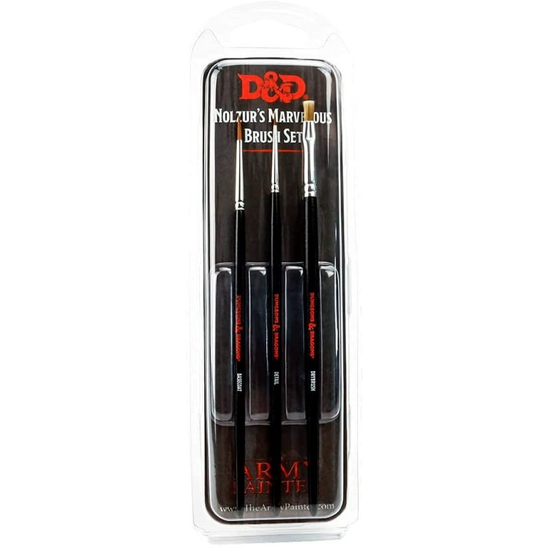 Kolinsky Hobby Brush Starter Set (5 Miniatures Brushes) – Dark Elf Dice