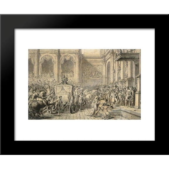 The Arrival at the Htel de Ville 20x24 Framed Art Print by Jacques-Louis David