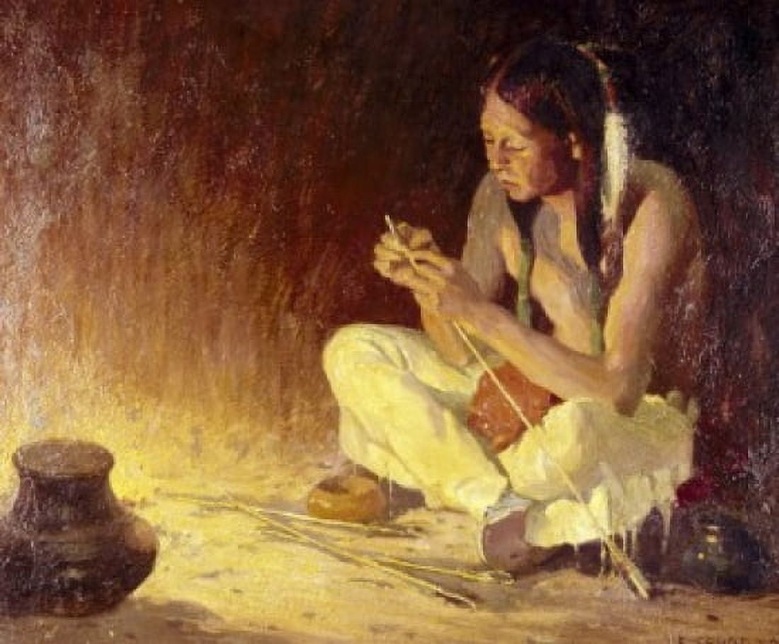 The Arrowmaker Eanger Irving Couse (1866-1936 American) Canvas Art - Eanger Irving Couse (18 x 24)