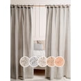thumbnail image 1 of The Art Box Linen Curtains Striped Window Curtains 108 inches Striped Black Home Farmhouse Door Window Drapes for Living Room Bedroom,Tie Top, 2 Panels Set, 1 of 6