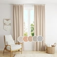 thumbnail image 1 of The Art Box Linen Window Curtains for Living Room 18 inches Striped Gray , Striped Linen Curtain Drapes, Tab Top, 2 Panels Set, 1 of 6
