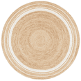 thumbnail image 1 of The Art Box Natural Jute Area Rug, 8 x 8 feet Hand Braided Round Rugs for Bedroom Kitchen Living Room, Jute Centre Table Carpet, Home Farmhouse Decor Rugs, Beige & White, 1 of 4