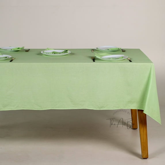The Art Box Tablecloth -54 x54 Inches Green Square Table Cloth for Kitchen Dining Room Holiday Table Cover for Party Dinner