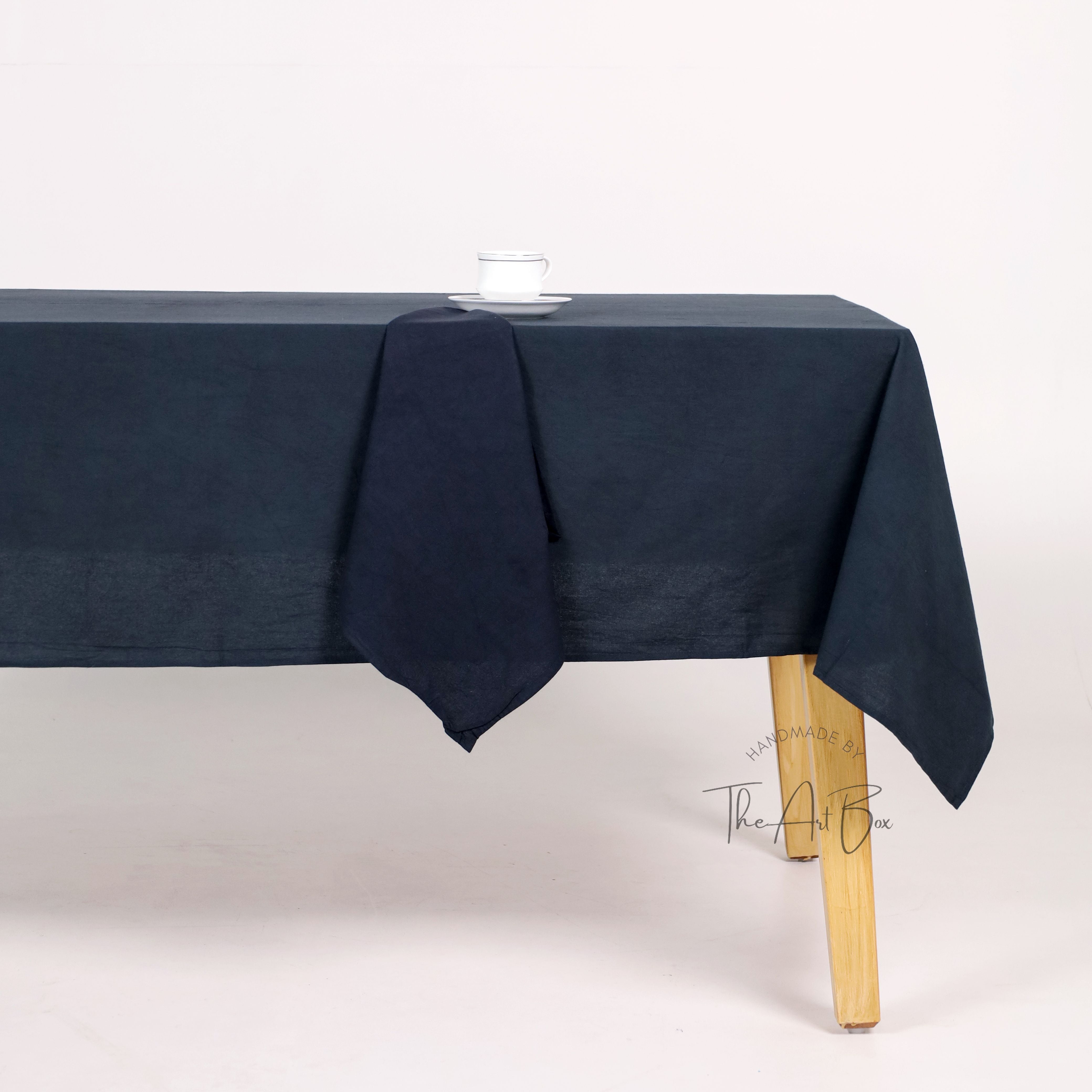 The Art Box Tablecloth -70 x 108 Inches Black Rectangular Solid ...
