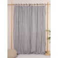 thumbnail image 1 of The Art Box Tie Top Linen Curtains Striped Black Textured Curtains Living Room Bedroom Drapes Linen Farmhouse Curtains Pack of 2, 52"W x 18L" in, 1 of 7