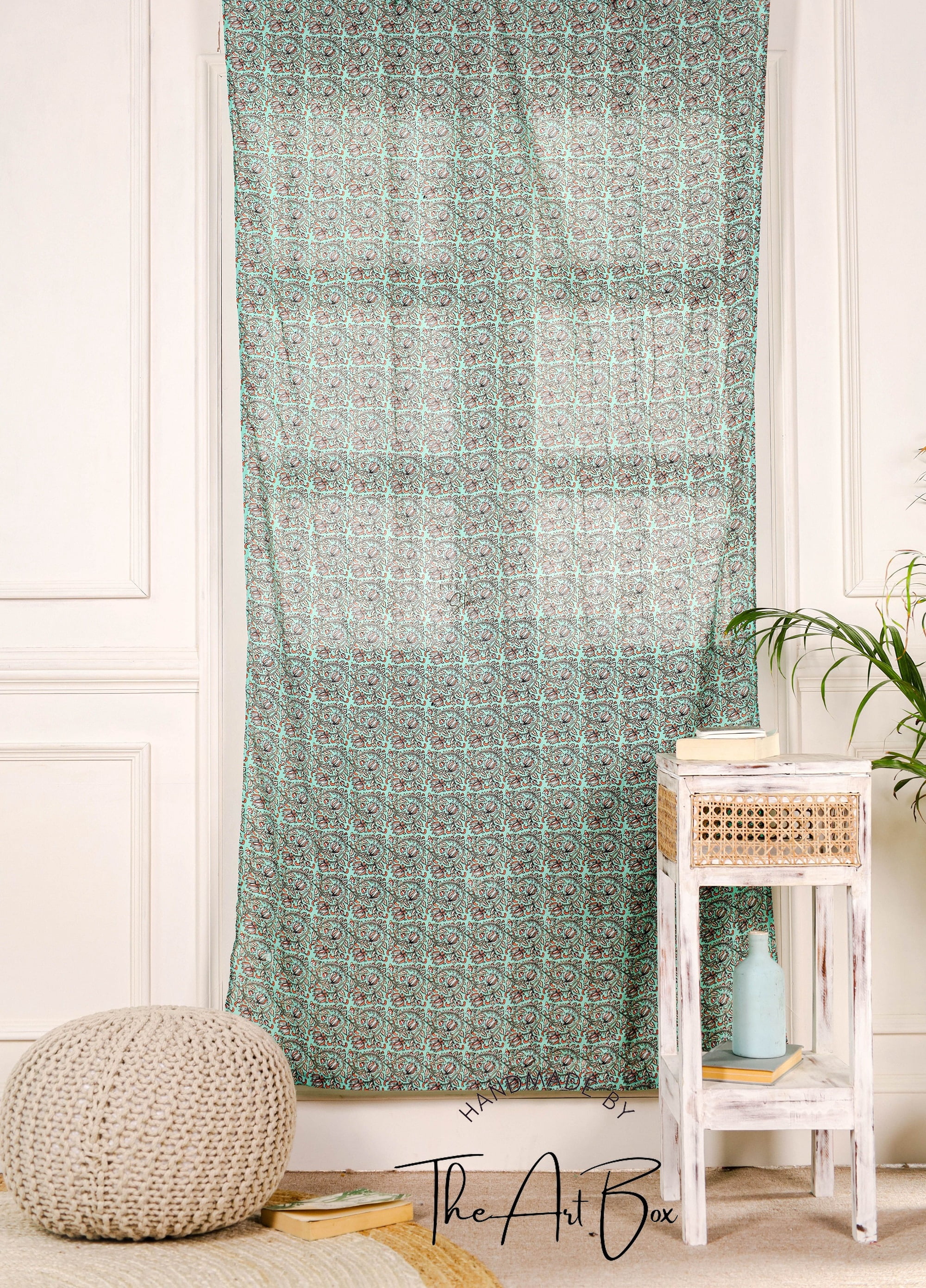 The Art Box Window Curtains, 52 x 95 in 2 Pcs Set, Tab Top Printed ...