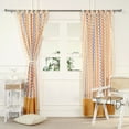 thumbnail image 1 of The Art Box Window Curtains Panel Set, Cotton Tab Top Panels, Zig Zag Printed Blackout Curtains, Living Room Privacy Curtain, Orange & Blue, 35"w x 108"l in, 1 of 8