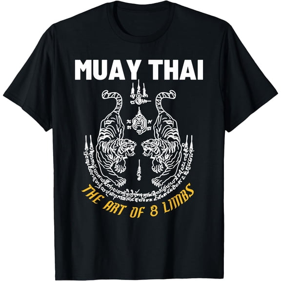 The Art Of 8 Limbs Muay Thai Martial Art Sak Yant Twin Tiger T-Shirt, Unisex T-Shirt