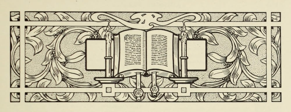 The Art & Practise of Typography 1917 Bible & candlesticks 1 Canvas Art - Unknown (24 x 36)