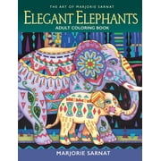 The Art of Marjorie Sarnat Elegant Elephants Adult Coloring Book, Paperback
