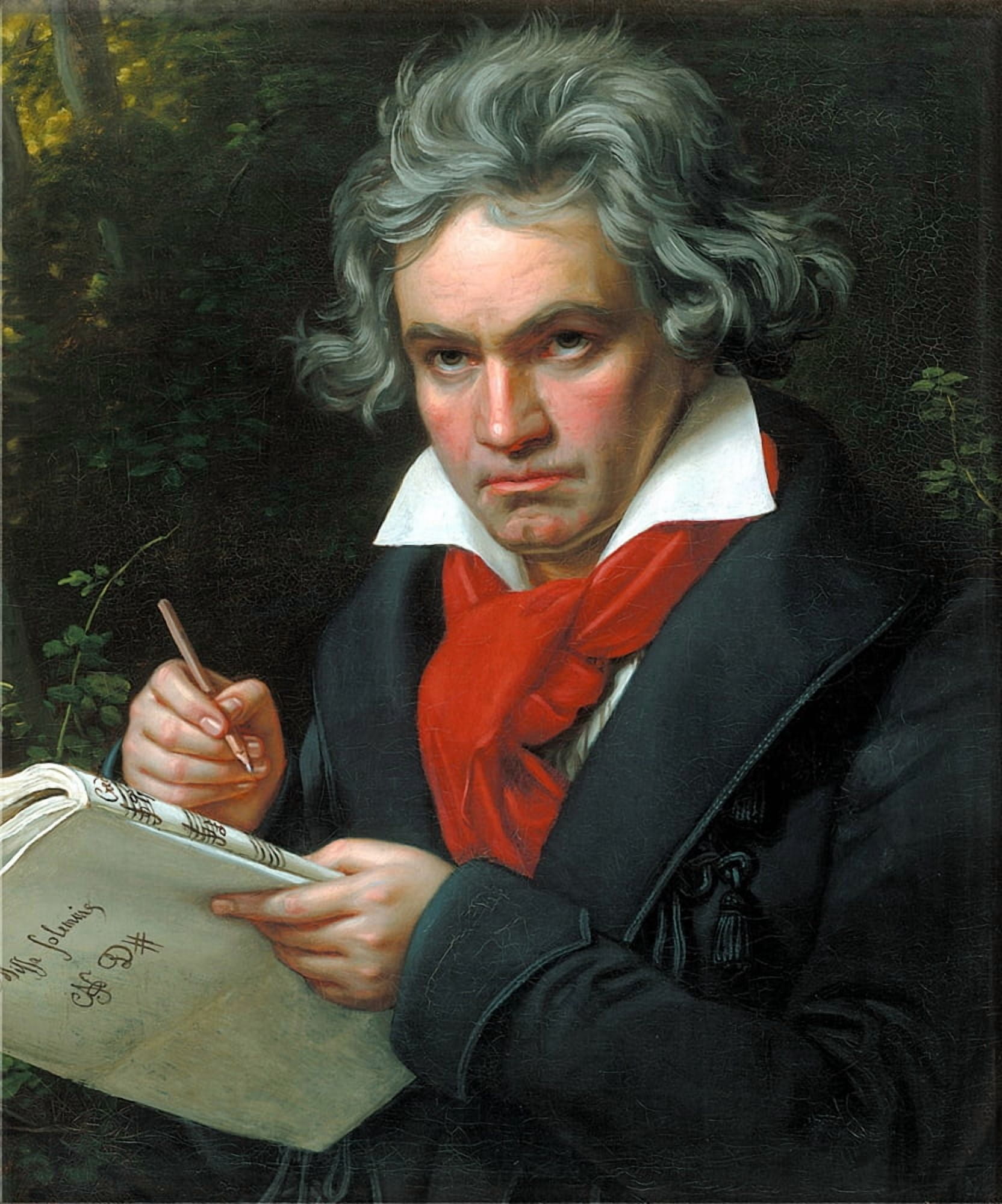 The Art of Music 1915 Beethoven Canvas Art - Joseph Karl Stieler (18 x 24)