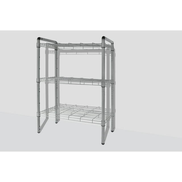 The Art of Storage Quick Rack 3-Tier Wire Shelving Storage Garage or Bathroom Silver, 100lbs per shelf