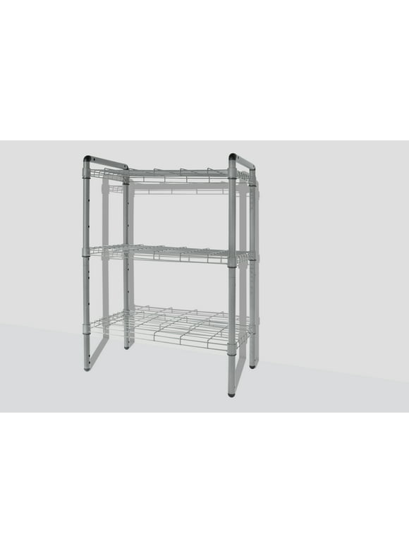The Art of Storage Quick Rack 3-Tier Wire Shelving Storage Garage or Bathroom Silver, 100lbs per shelf