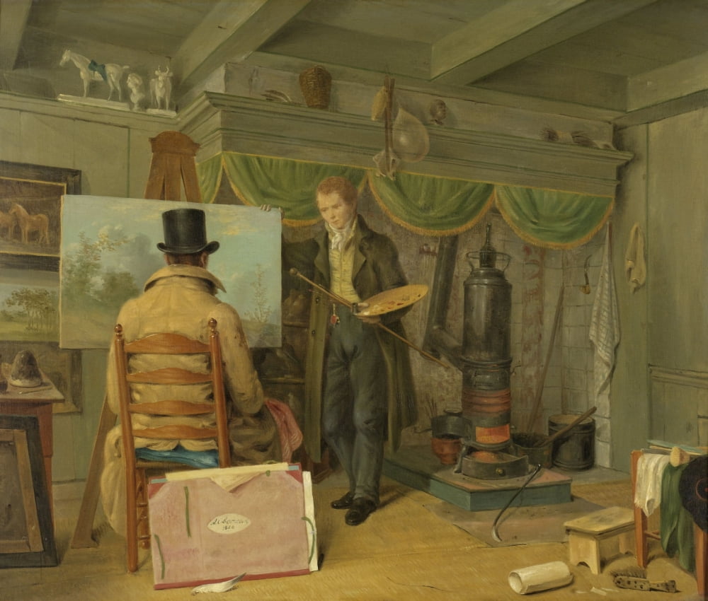 The Artist At His Studio Canvas Art - (24 x 18)