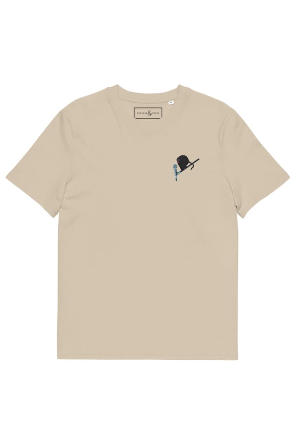 The Artist Monkey Organic Cotton Embroidered T-Shirt Desert Dust - XL