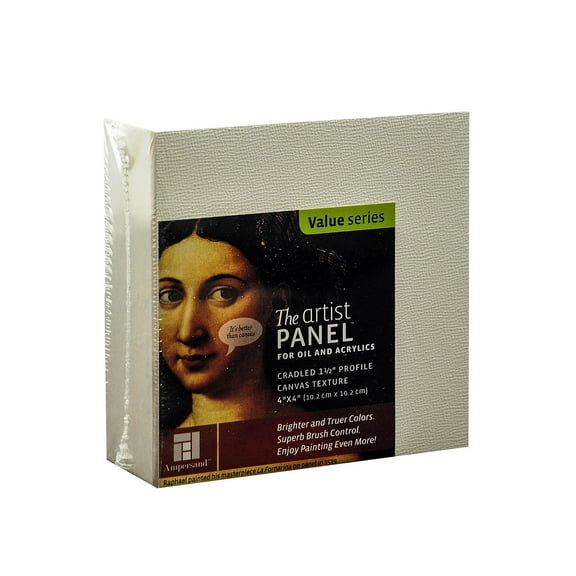 The Artist Panel Canvas Texture Cradled Profile 4 in. x 4 in., 1 1/2 in. (pack of 2)