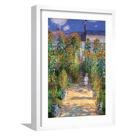 The Artist's Garden at Vetheuil Framed Art Print by Claude Monet, 12" x 18", Sold by Art.com