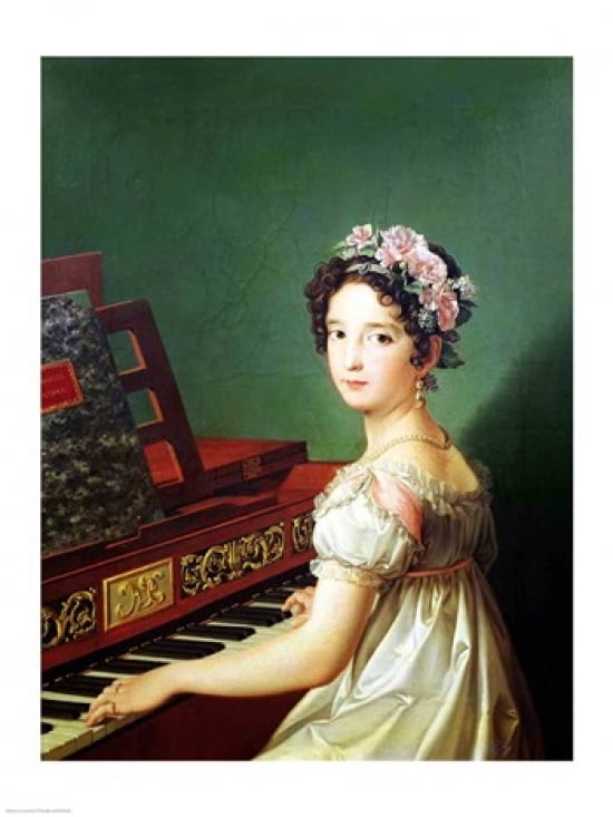The Artists Daughter at the Clavichord Canvas Art - Diego Velazquez (24 x 36)